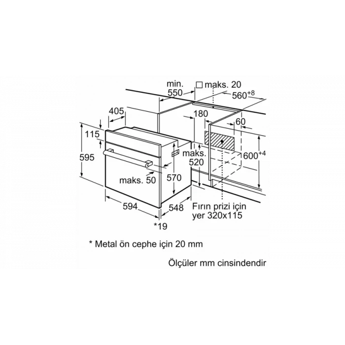 Siemens HI133FES3T iQ300 Buhar Destekli Ankastre Fırın 60 x 60 cm Inox