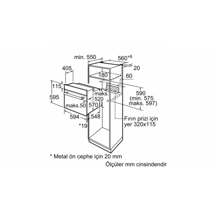 Siemens HI133FES3T iQ300 Buhar Destekli Ankastre Fırın 60 x 60 cm Inox