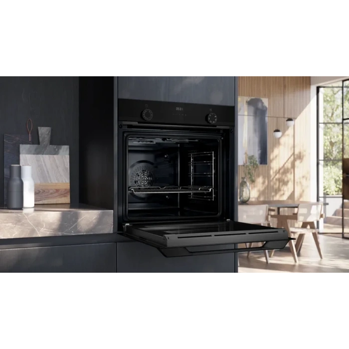 Siemens HU717ABA0T iQ300 Buhar Destekli Ankastre Fırın 60 x 60 cm Siyah