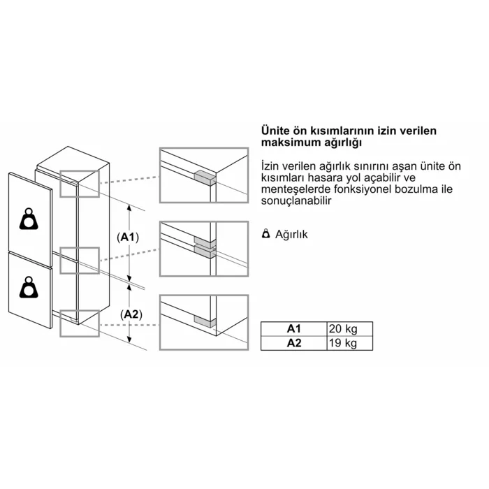 Siemens KB96NADD0 iQ500 Alttan Donduruculu Ankastre Buzdolabı 193.5 x 70.8 cm softClosing Düz Menteşe