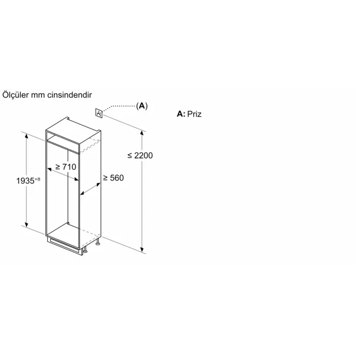 Siemens KB96NADD0 iQ500 Alttan Donduruculu Ankastre Buzdolabı 193.5 x 70.8 cm softClosing Düz Menteşe