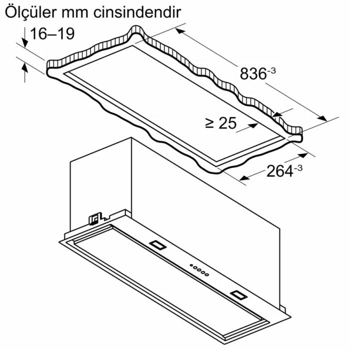 Siemens LB88NPC60 iQ700 Gömme Aspiratör 86 cm Siyah