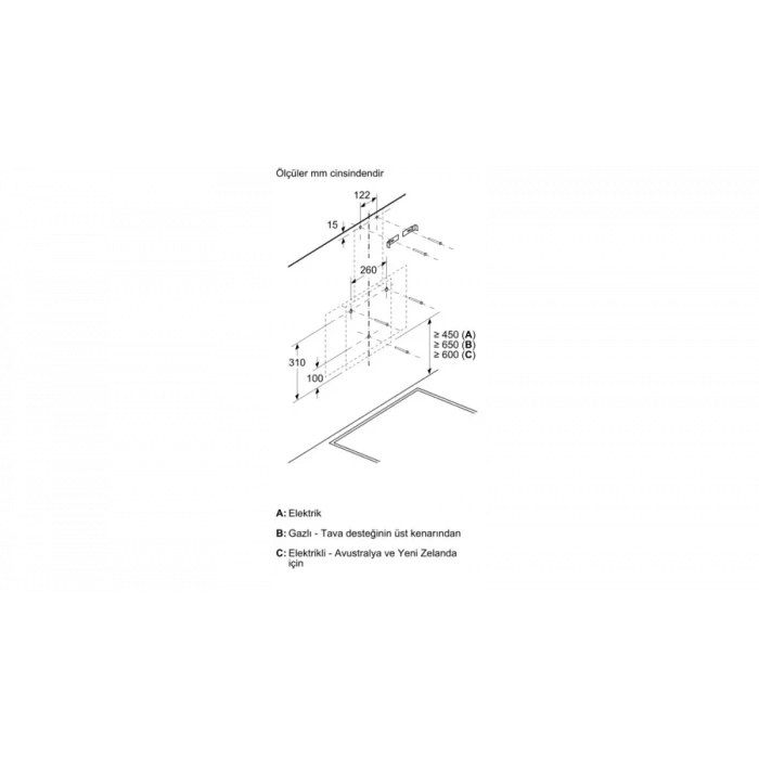 Siemens LC63KPJ20T İQ100 60CM DUVAR TİPİ EĞİMLİ DAVLUMBAZ
