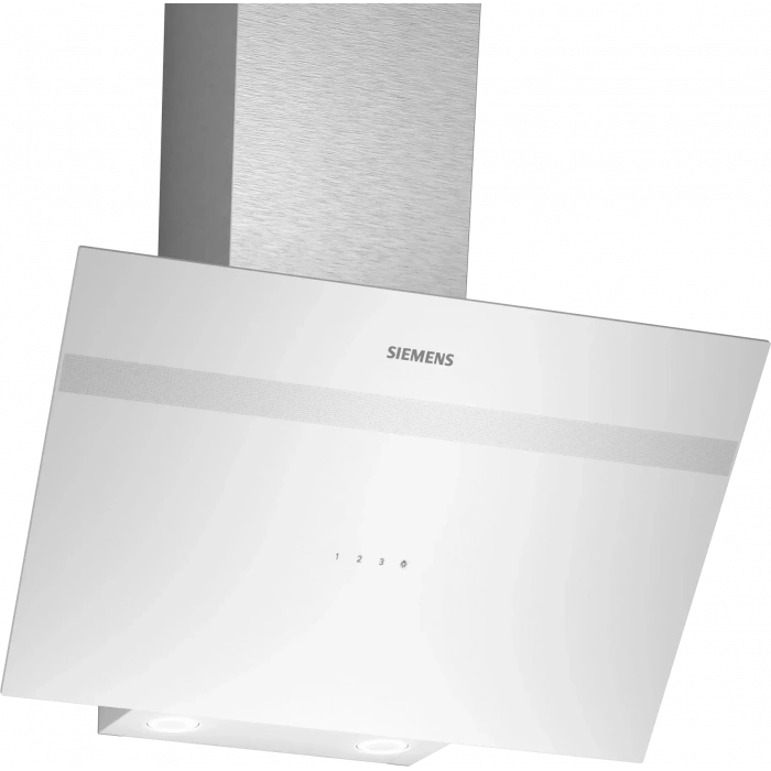 Siemens LC64KPJ20T iQ300, Duvar tipi davlumbaz, eğimli cam tasarım, 60 cm, beyaz