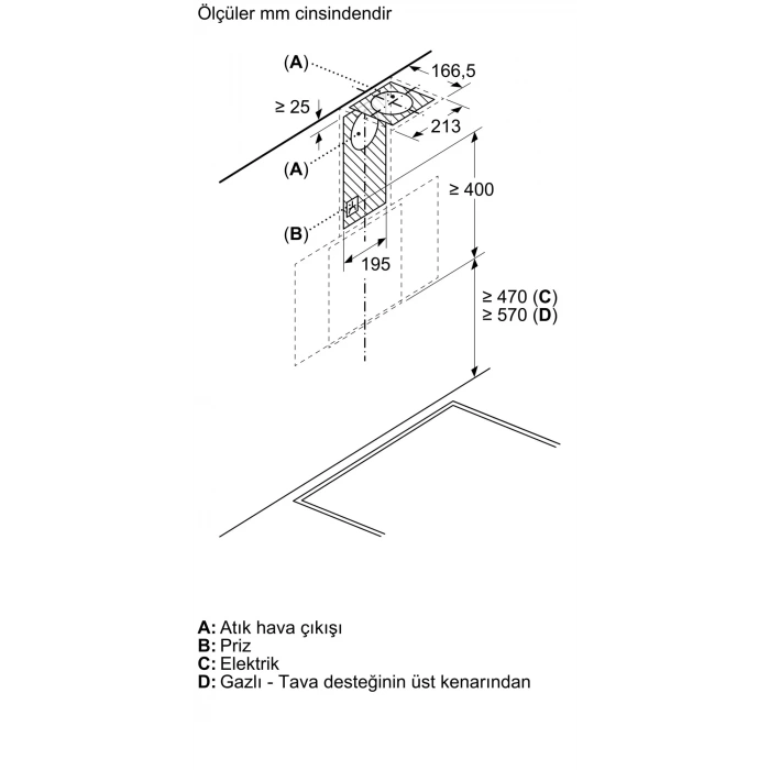 Siemens LC64KPJ20T iQ300, Duvar tipi davlumbaz, eğimli cam tasarım, 60 cm, beyaz