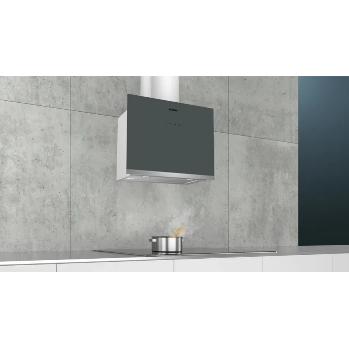 Siemens LC65FCJ00T iQ300 Duvar Tipi Davlumbaz 60 cm şeffaf cam titanyum baskılı