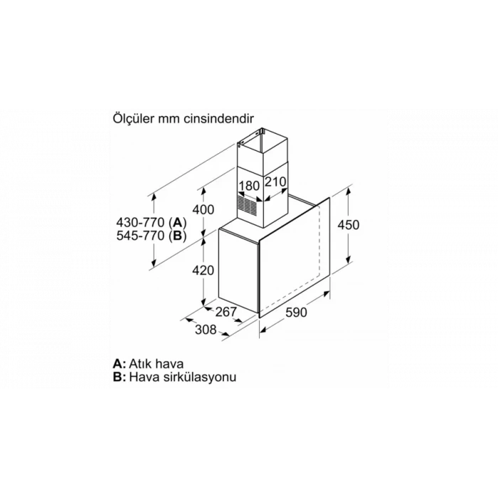 Siemens LC65FCJ00T iQ300 Duvar Tipi Davlumbaz 60 cm şeffaf cam titanyum baskılı