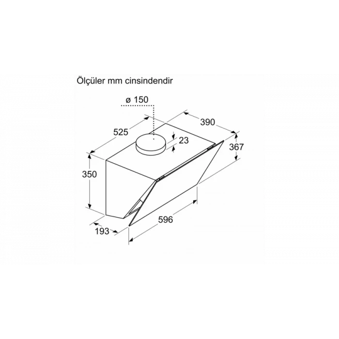 Siemens LC66KPJ20T iQ300 Duvar Tipi Davlumbaz 60 cm Beyaz Cam Yüzey