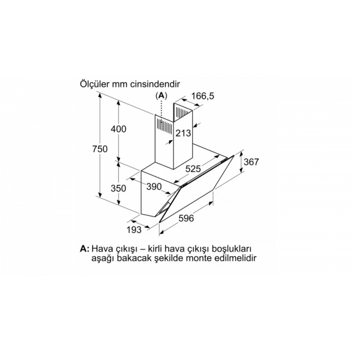 Siemens LC66KPJ20T iQ300 Duvar Tipi Davlumbaz 60 cm Beyaz Cam Yüzey