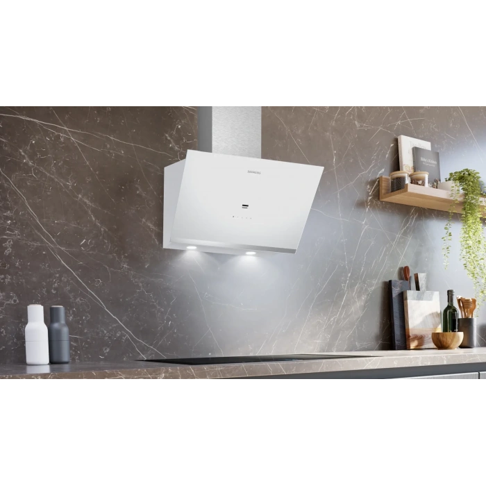 Siemens LC67KPJ20T iQ500 Duvar Tipi Davlumbaz 60 cm Beyaz Cam Yüzey