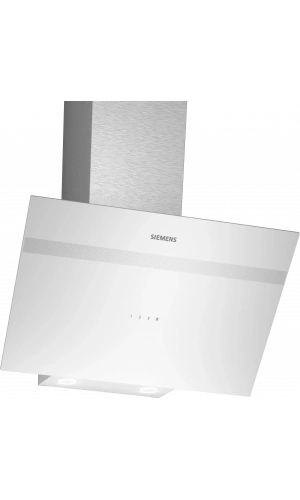 Siemens iQ300, Duvar tipi davlumbaz, eğimli cam tasarım, 60 cm, beyaz