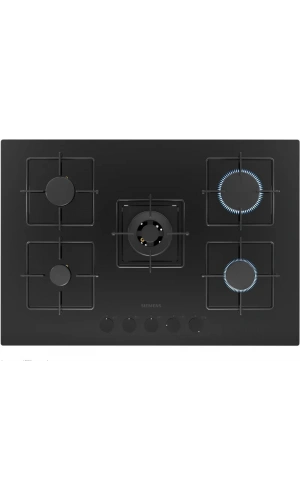 Siemens iQ300 Gazlı Ocak 75 cm Sert cam, Siyah