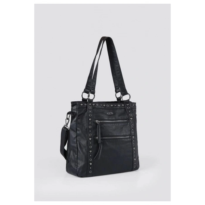 Çetya Siyah Cilt Omuz Çantası