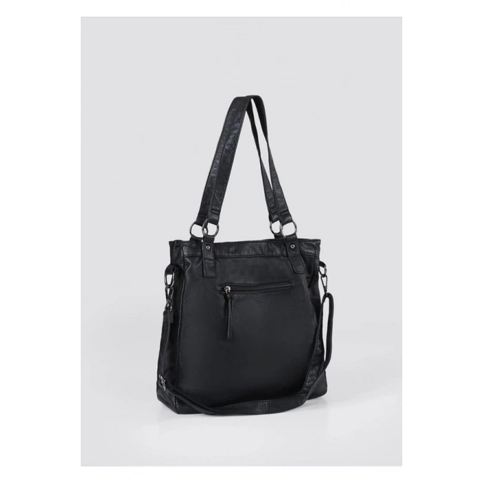 Çetya Siyah Cilt Omuz Çantası