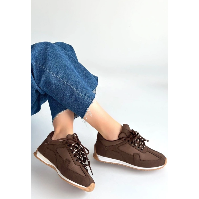 Jeat Kahverengi  Nubuk Bağcıklı Spor Ayakkabı