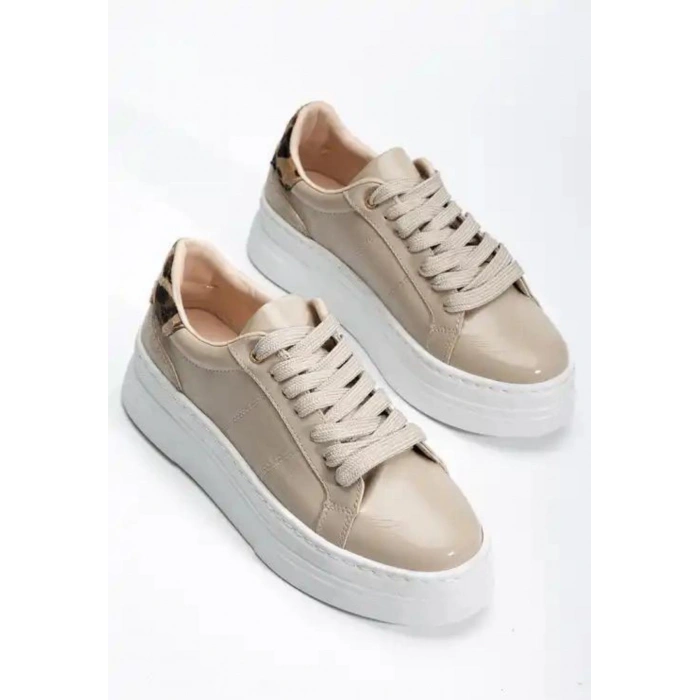 Jetan Bej Rugan Bağcıklı Spor Ayakkabı
