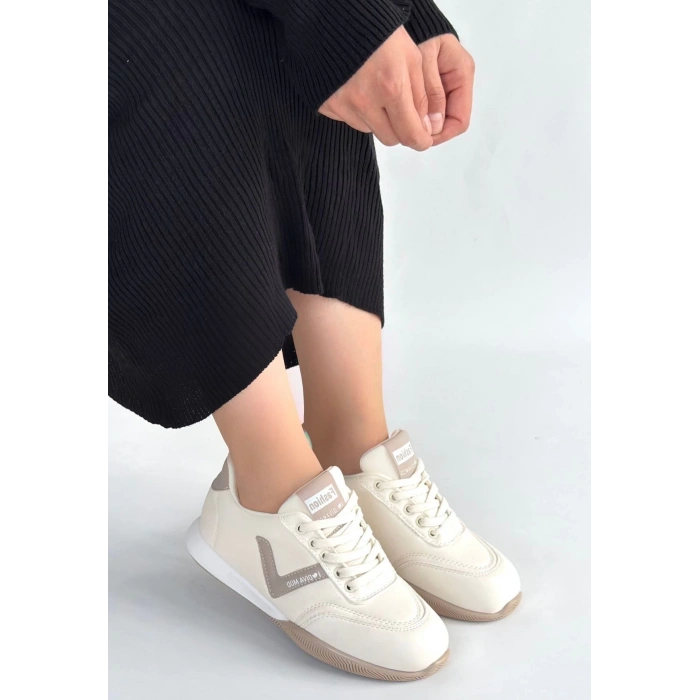 Jowen Bej Cilt Vizon Detaylı Bağcıklı Spor Ayakkabı