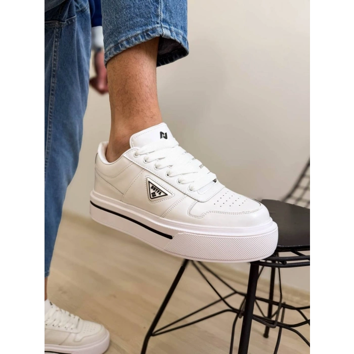 KB-04 Kuback Beyaz Cilt Günlük Erkek Ayakkabı