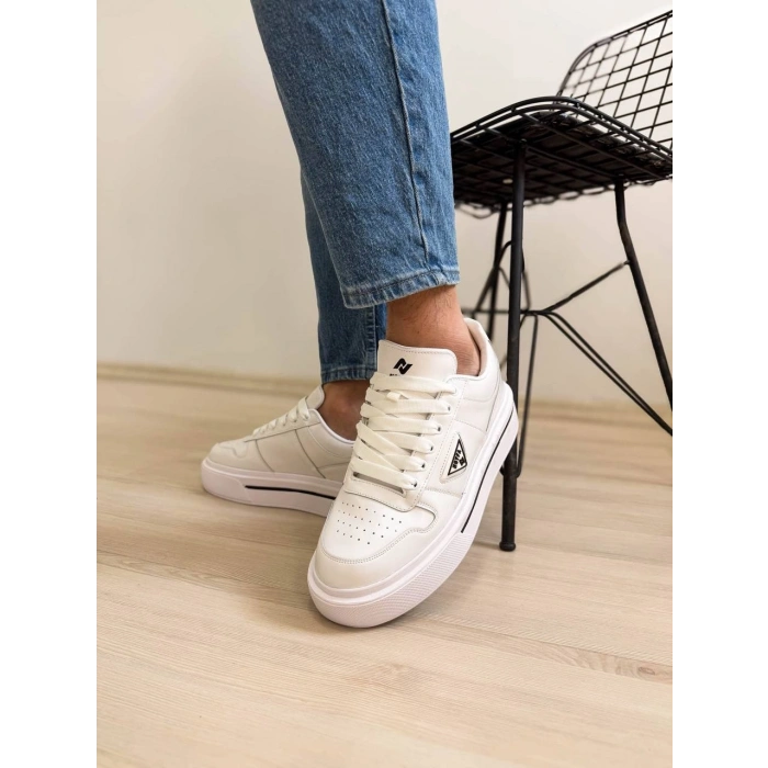 KB-04 Kuback Beyaz Cilt Günlük Erkek Ayakkabı