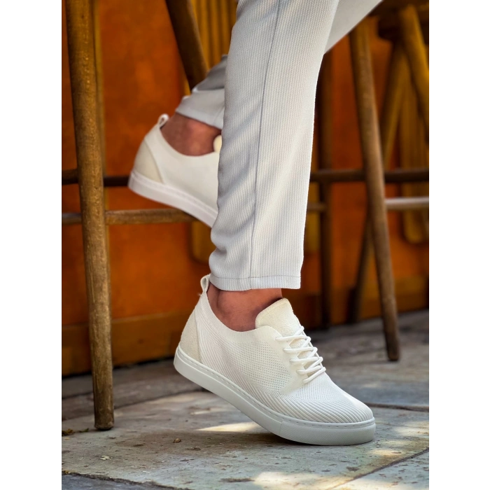 KB-101 Kuback Beyaz Triko Bağcıklı Günlük Erkek Ayakkabı