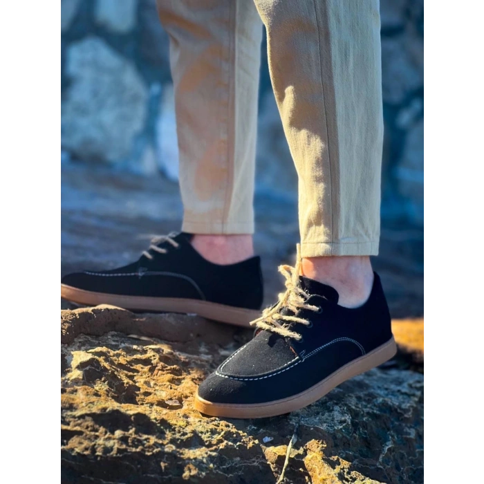 KB-X5 Kuback Siyah  Süet Bağcıklı  Günlük Erkek Ayakkabı