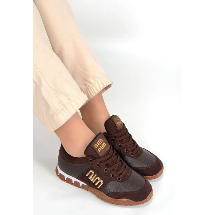 Marje Kahverengi Cilt Bağcıklı Spor Ayakkabı