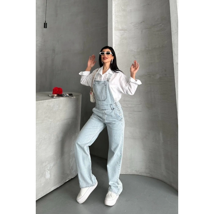 Pantolon kar yıkama salopet mavi d2514