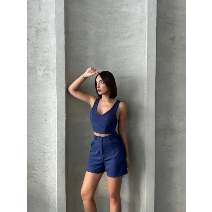 Şortlu keten takım s255014