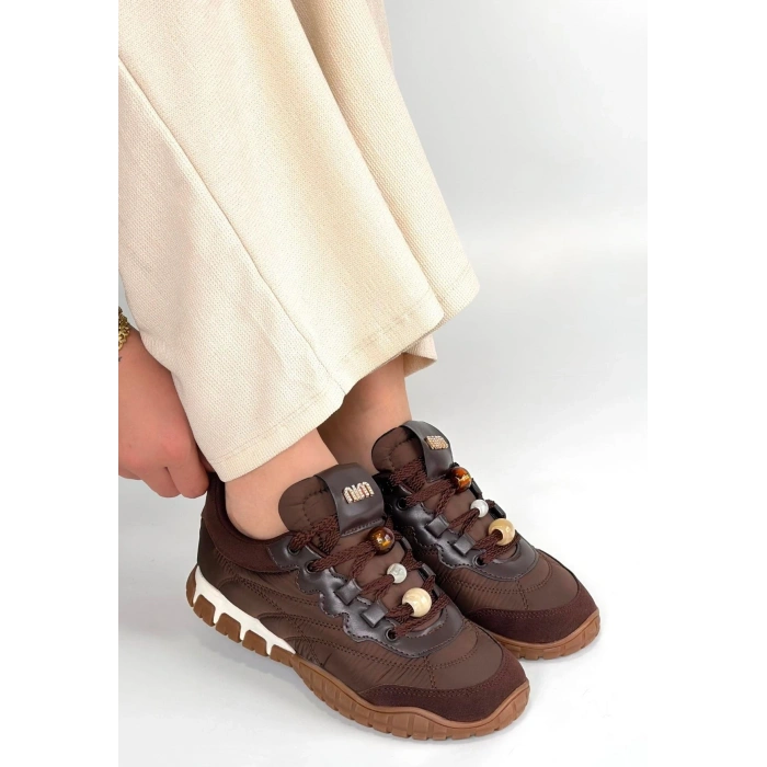 Tues Kahverengi Nubuk Bağcıklı Spor Ayakkabı