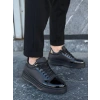KB-X46 Kuback Siyah Rugan Yüksek Siyah Taban Günlük Spor Ayakkabı