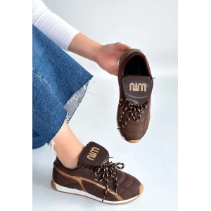 Dissa Kahverengi Cilt Bağcıklı Paraşüt Detaylı Spor Ayakkabı