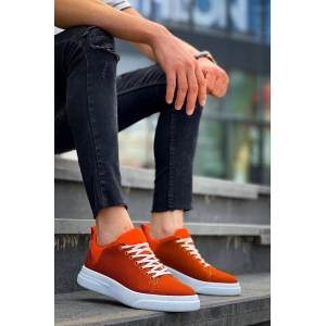 KB-X204 Kuback Turuncu Keten Beyaz Yüksek Taban Günlük Erkek Spor Ayakkabı