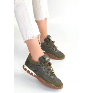 Tues Yeşik Nubuk Bağcıklı Spor Ayakkabı