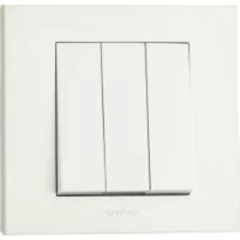 BEYAZ GRANO 3 LÜ ANAHTAR 5 ADET ( ÇERÇEVE DAHİL )