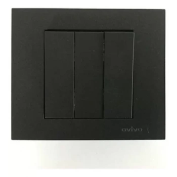 SİYAH GRANO 3 LÜ ANAHTAR 5 ADET (Çerçeve dahil )