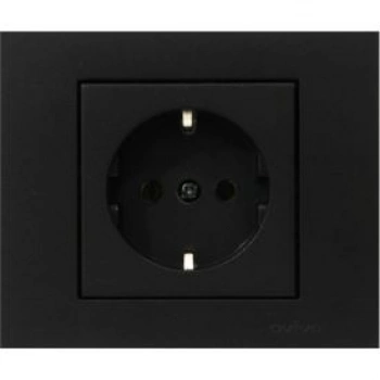 SİYAH GRANO PRİZ 12 adet (Çerçeve dahil )