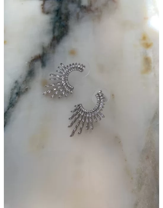 CFormlu Kristal Taşlı  Şık Küpe
