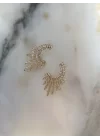 CFormlu Kristal Taşlı  Şık Küpe