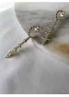 Marka Zirkon Taş Detaylı Küpe