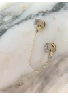 Çift Halkalı Zincirli Küpe