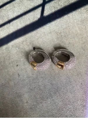 Çift Renkli Zirkon Taşlı Damla Küpe