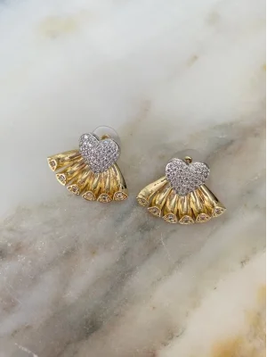 Kalpli,Yelpaze Detaylı  Küpe