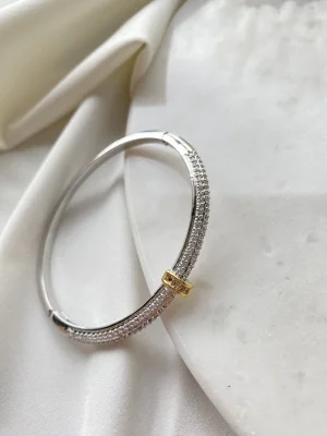 Zirkon Taşlı Kelepçe Bileklik