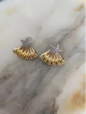 Yıldızlı,Yelpaze Detaylı Küpe