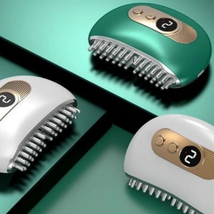 1 Adet Akıllı Elektrik Akımlı EMS Titreşimli Masaj Tarağı Kademeli Yüz Masaj Aleti Aparatı