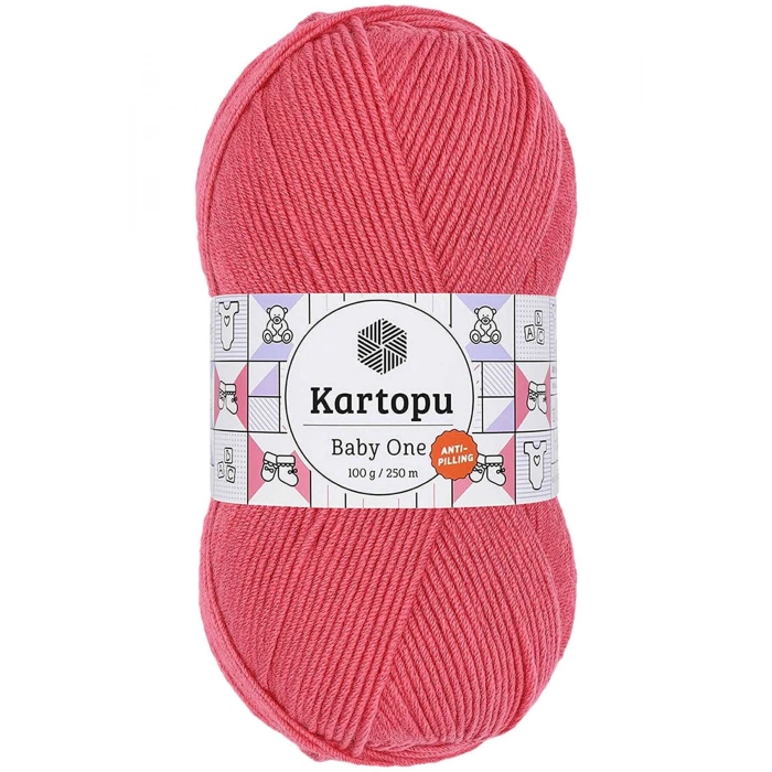 1 Adet Baby One Tüylenmeyen El Örgü İpi Yünü Pembe K254