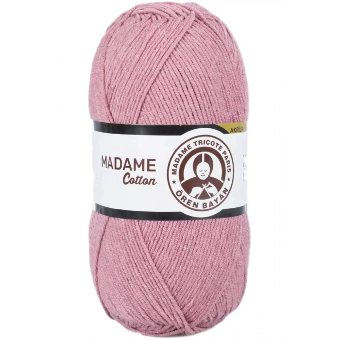 1 Adet Madame Cotton El Örgü İpi Yünü 100 gr 024 Gül Kurusu - mudanis