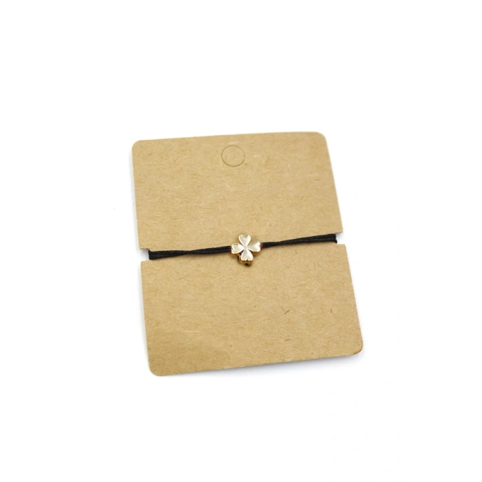 12li Paket Yonca İp Bileklik - Siyah