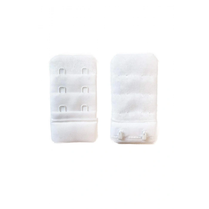 2 Adet Agraf Sütyen Uzatma Kopçası 3 Sıra / 2 Kanca  Beyaz Gri