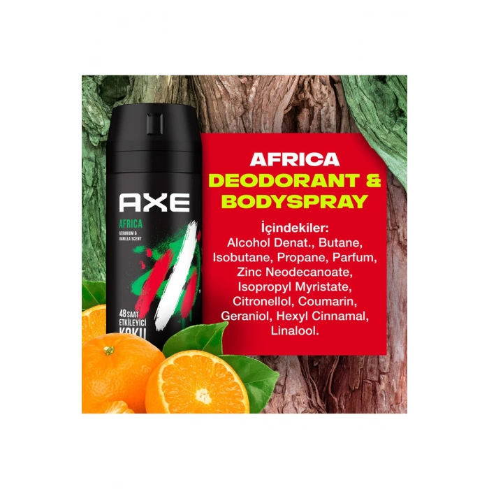 2 Adet Axe Africa Erkek Deodorant Sprey 150 ml